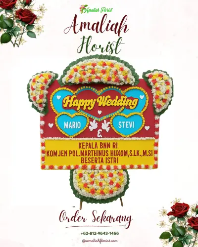 Karangan Papan Bunga Pernikahan di Jerukwudel